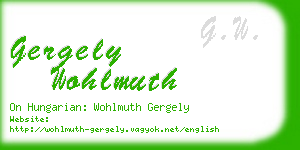 gergely wohlmuth business card